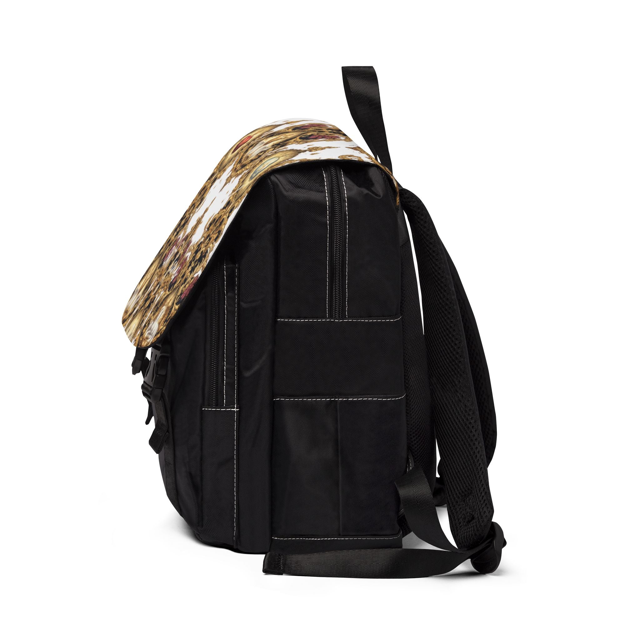 Baroque Fleur Heart Pattern Backpack | Ornate Vintage Scroll Design