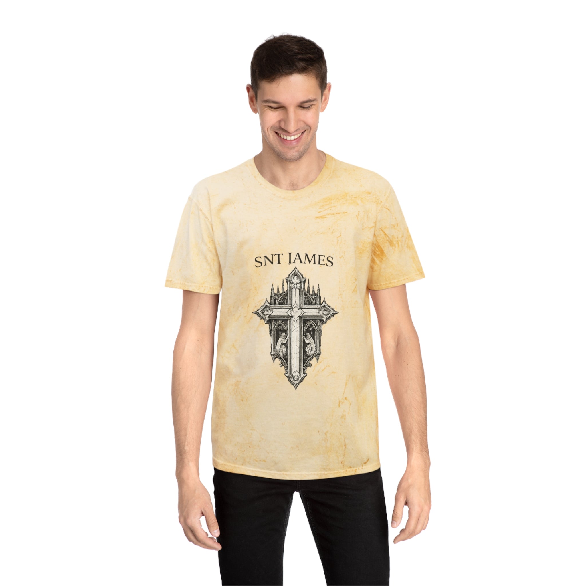 Saint James Cross Graphic T-Shirt | Distressed Tie-Dye Tee