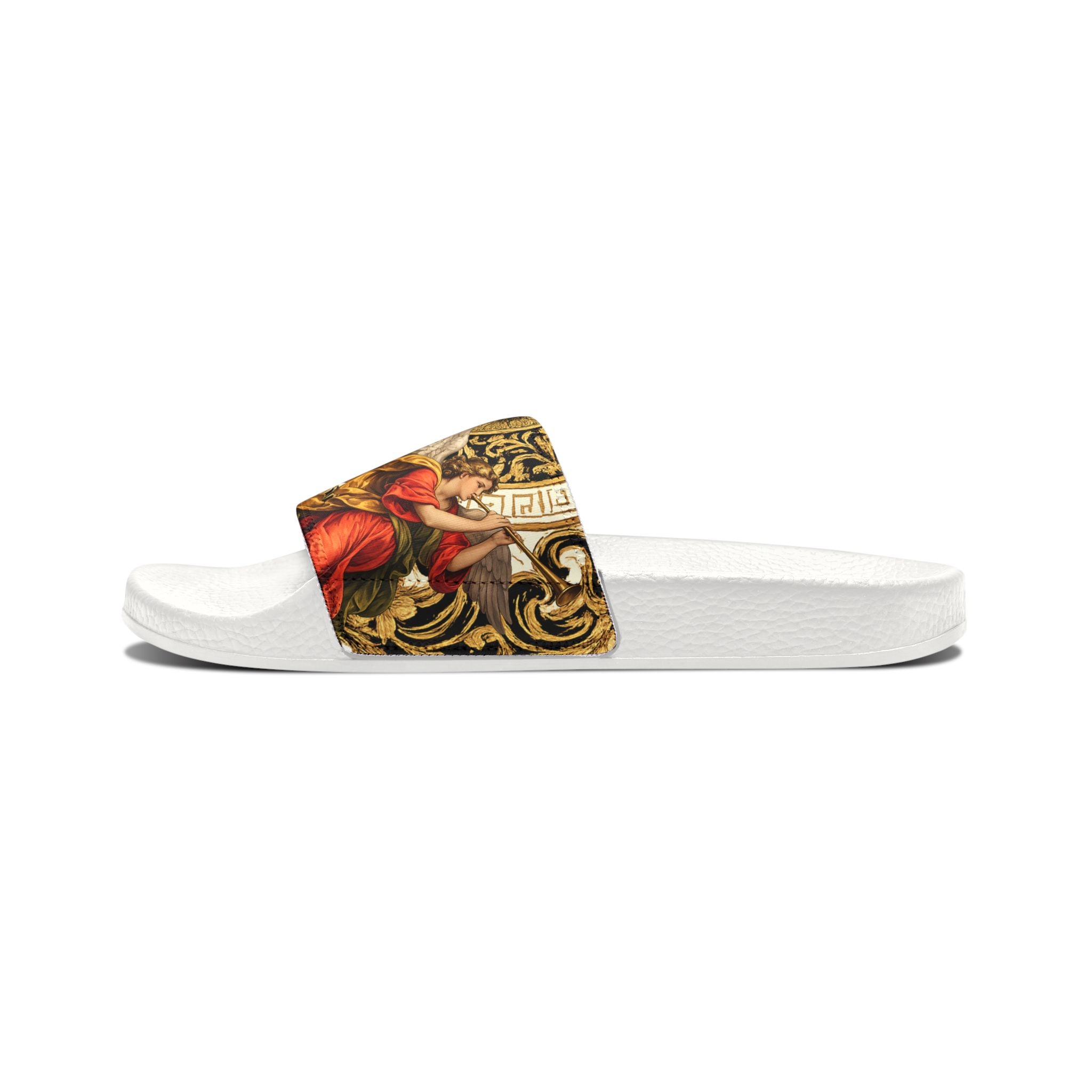 Baroque Floral Medallion Slide Sandals | Removable Strap