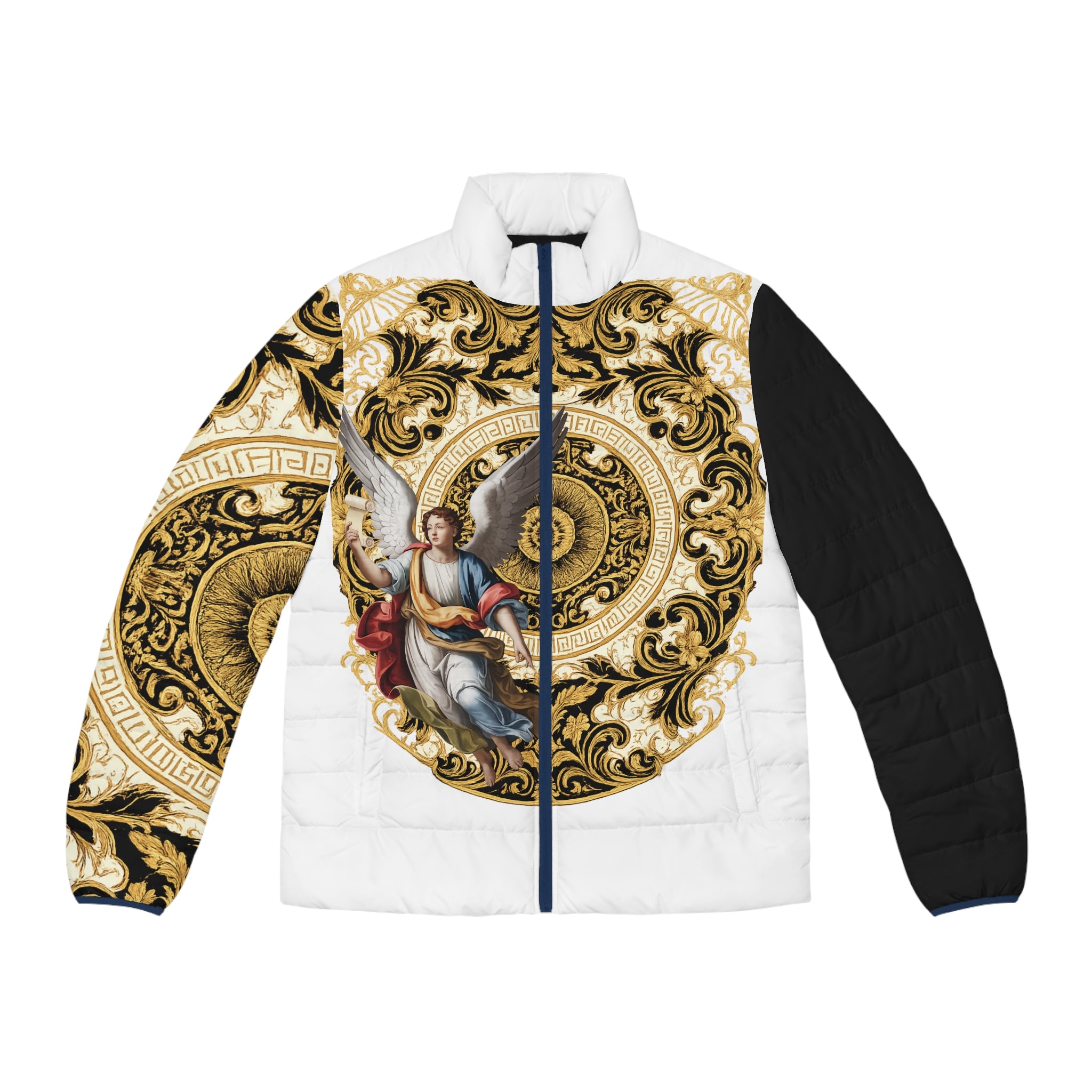 Baroque Angel Medallion Puffer Jacket | Men's Puffer Jacket