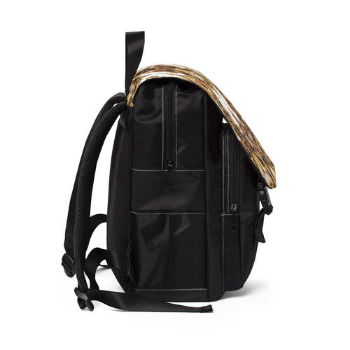 Baroque Fleur Heart Pattern Backpack | Ornate Vintage Scroll Design