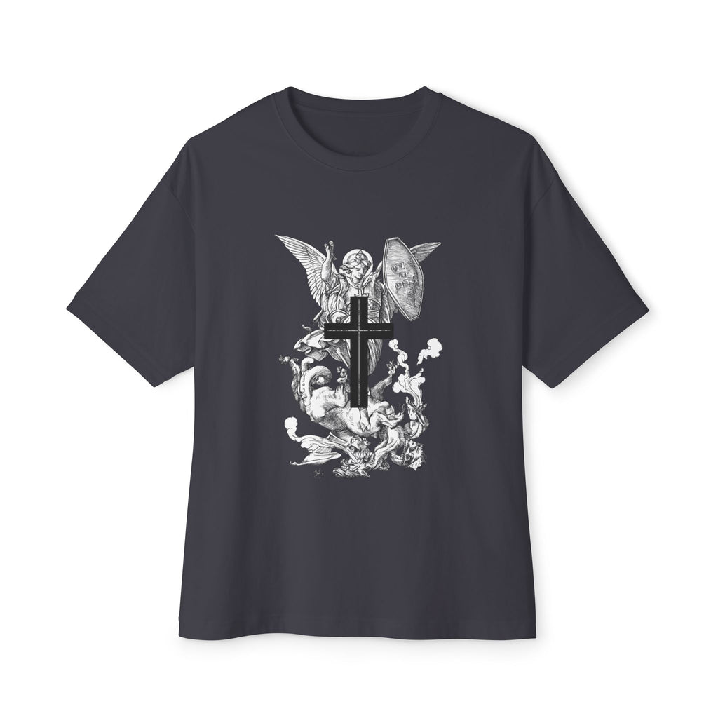 Saint Michael Archangel illustration Tee | Angel slaying dragon T-Shirt