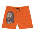 Jesus Portrait Swim Shorts | Red Savior Illustration