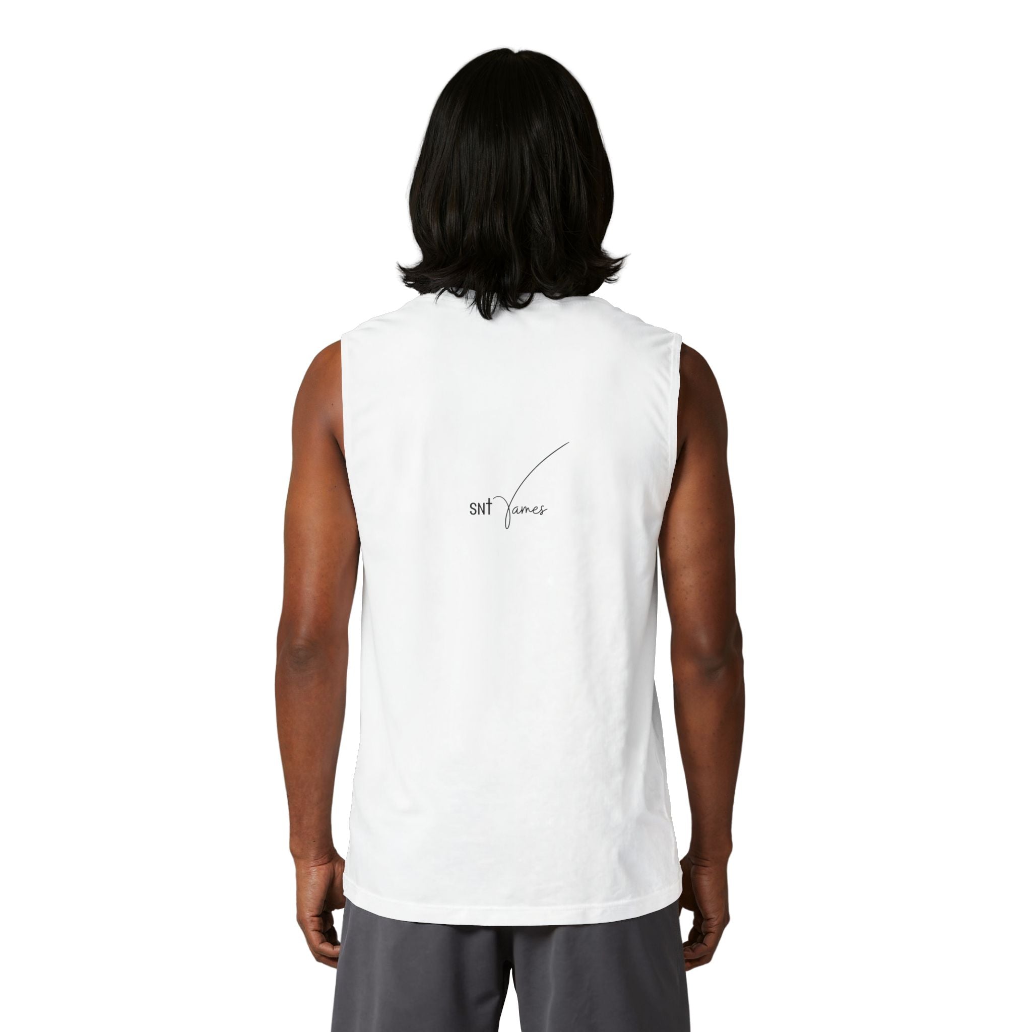 Abstract Portrait Illustration Tank | Floral Masked Figure, Bold Colors
