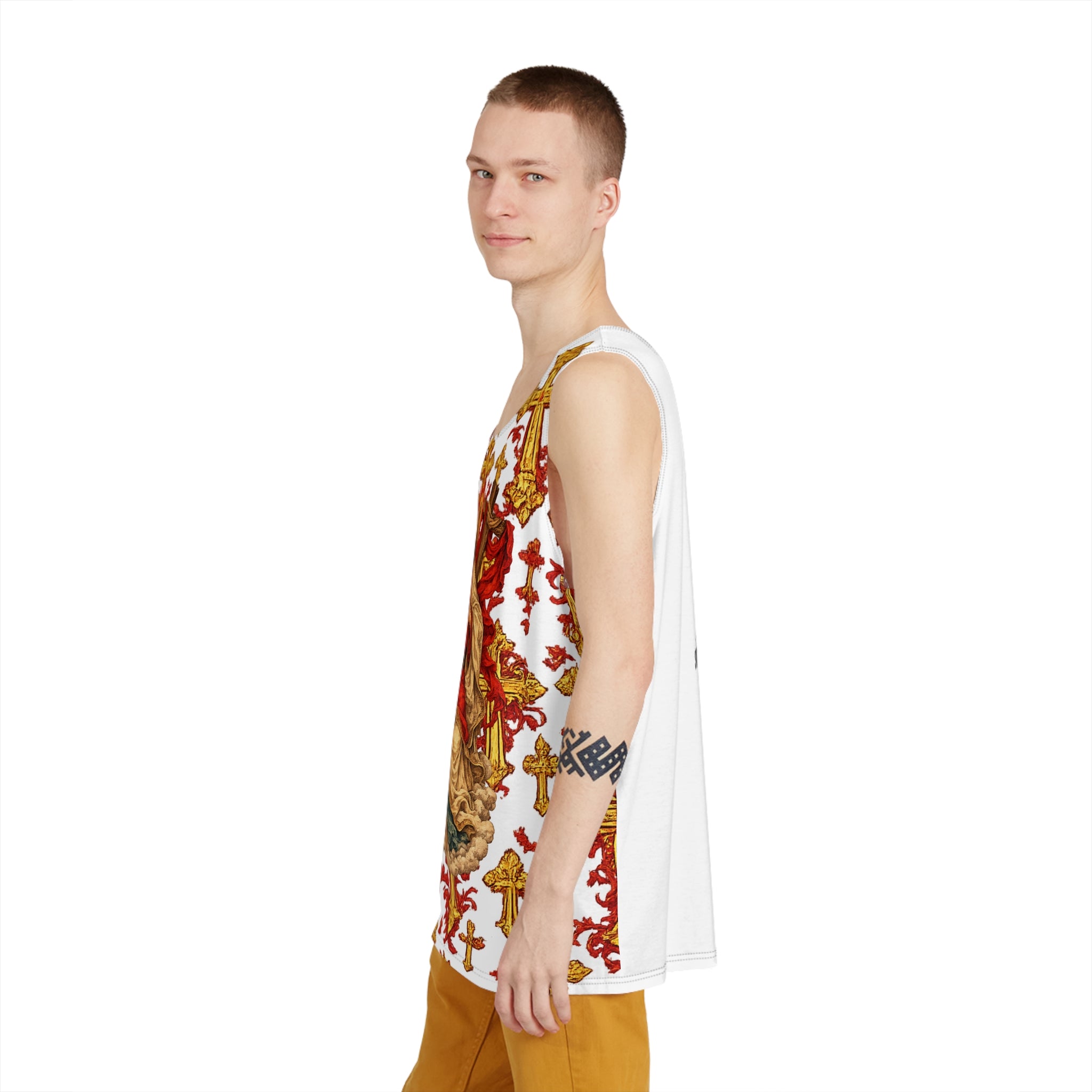 Baroque Gold Red Fleur-de-Lis Tank