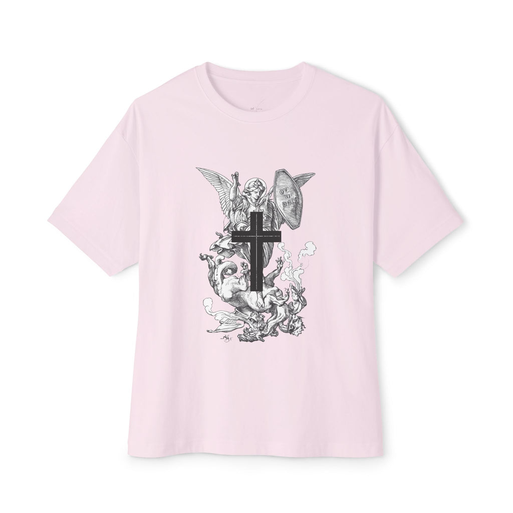 Saint Michael Archangel illustration Tee | Angel slaying dragon T-Shirt